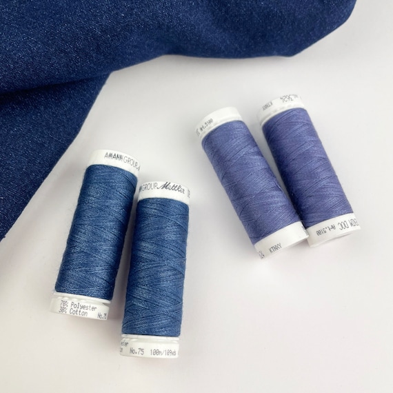 Mettler Denim Doc 4-pack blue - jeans sewing and embroidery thread kit