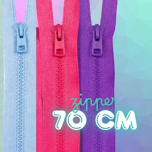 Cremallera cubo separador de 70 cm - Varios colores - para chaquetas, abrigos, etc.