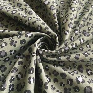 Sweatshirt knit fabric | French terry with Abstract leopard pattern | Unique fabric design printed in limited quantity | Sold by half meter
