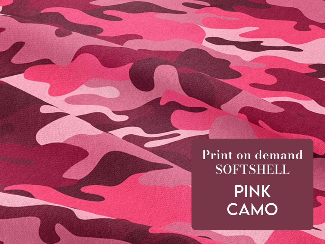 【SCULPTOR】Camo Reversible Microkini Pink Softshell Fabric | Pink Camo | Water Repellent, Wind