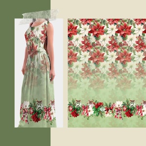 Christmas Fabric Design Panel | Jersey, Double gauze, Cotton, Bamboo, French terry | Printed on demand | Length 150cm
