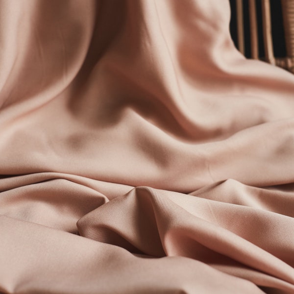 Sergé de viscose ECOVERO™ | Rose solide | tissu doux avec un bon drapé pour robes, hauts, costumes, vêtements d'intérieur | Vendu au demi-mètre