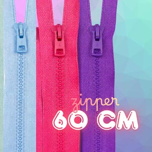 60cm Separating cube zipper - Various colors - for jackets, coats etc.