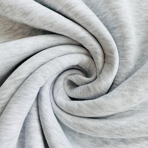 Cotton Blend Jogging Knit Fabric: Brushed Fleece Back, Various Colors - Sold by Half Meter