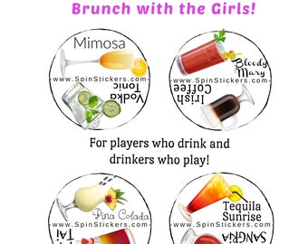 Tennis Stickers for Women, (4) Spin Stickers for Racket Tennis Butts, Racquet spinners, Tennis and Wine, Women's Tennis Gifts