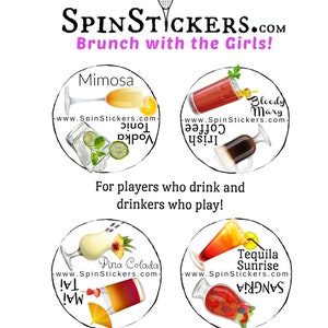 Tennis Stickers for Women, (4) Spin Stickers for Racket Tennis Butts, Racquet spinners, Tennis and Wine, Women's Tennis Gifts