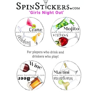 4 Tennis Stickers, Spin Stickers for Racket Tennis Butts, Racquet spinners "Girls Night Out" color, Tennis and Wine, Fun Tennis Gifts,