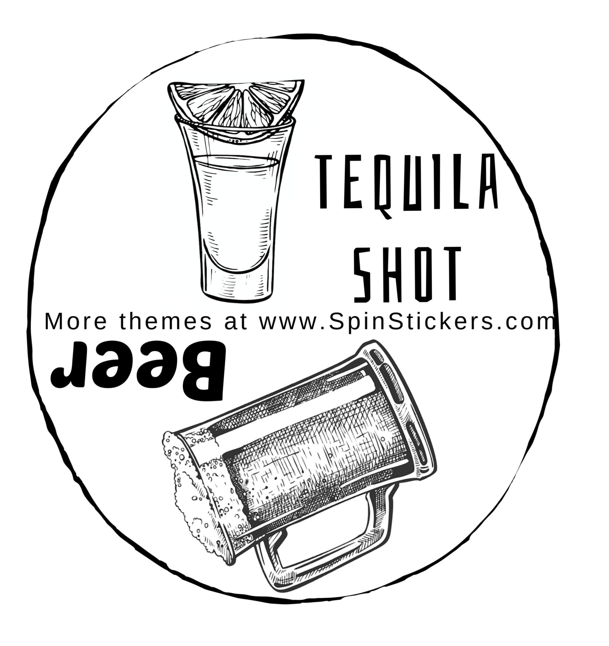 4 Tennis Spin Stickers for Racket Tennis Butts, open Bar Beer or Wine