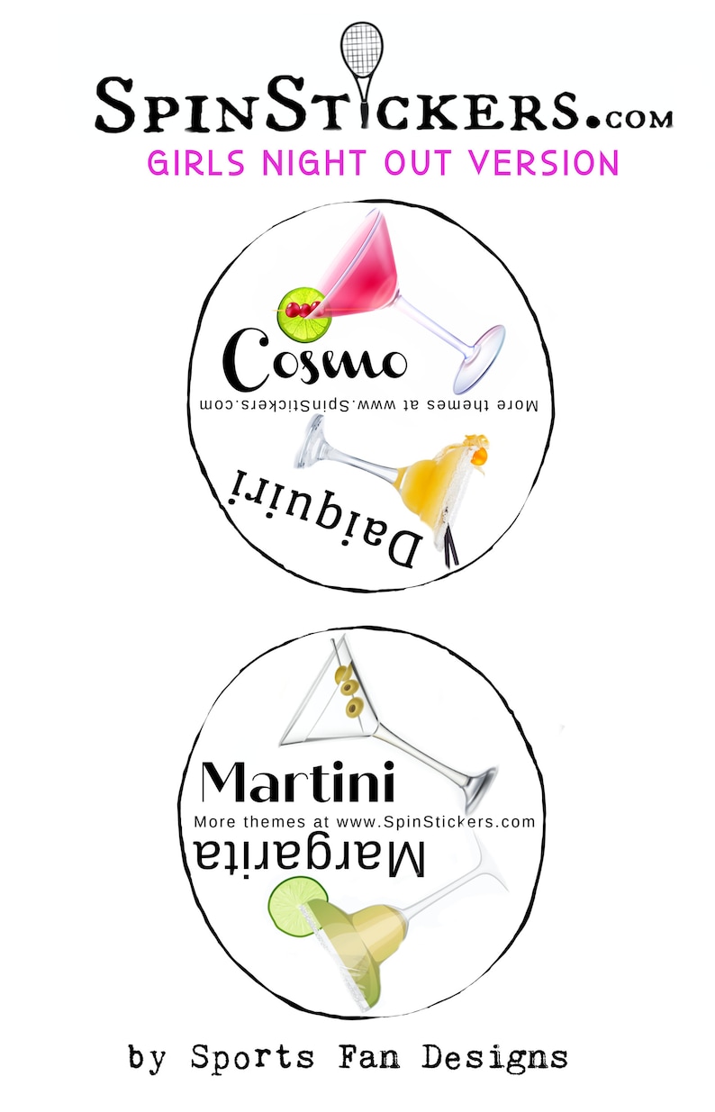 Fun Sticker Racquet 2 Tennis Spin Stickers for Racket Tennis Butts, Racquet Spinners for ...