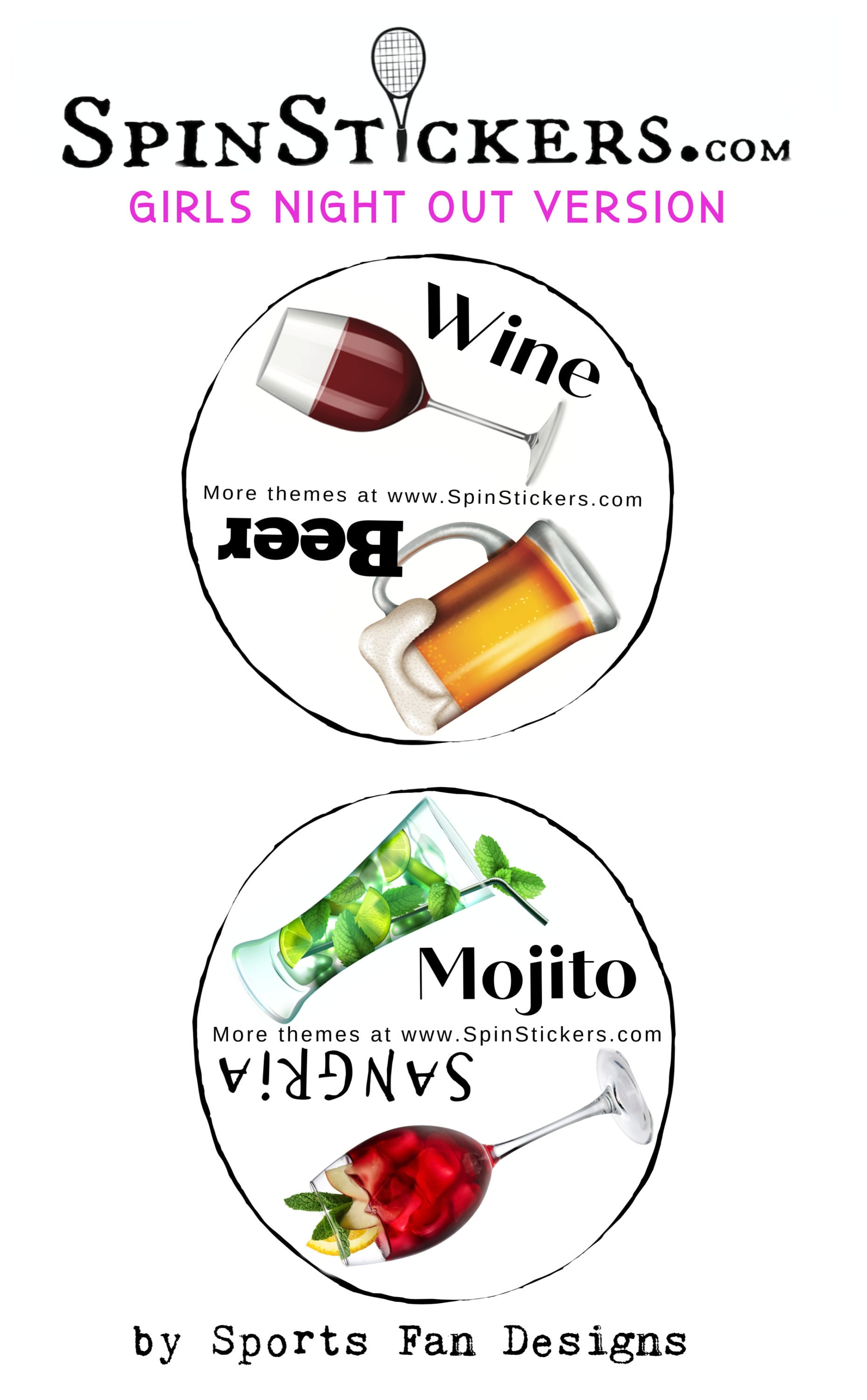 2 Tennis Spin Stickers for Racket Tennis Butts, Racquet Spinners in