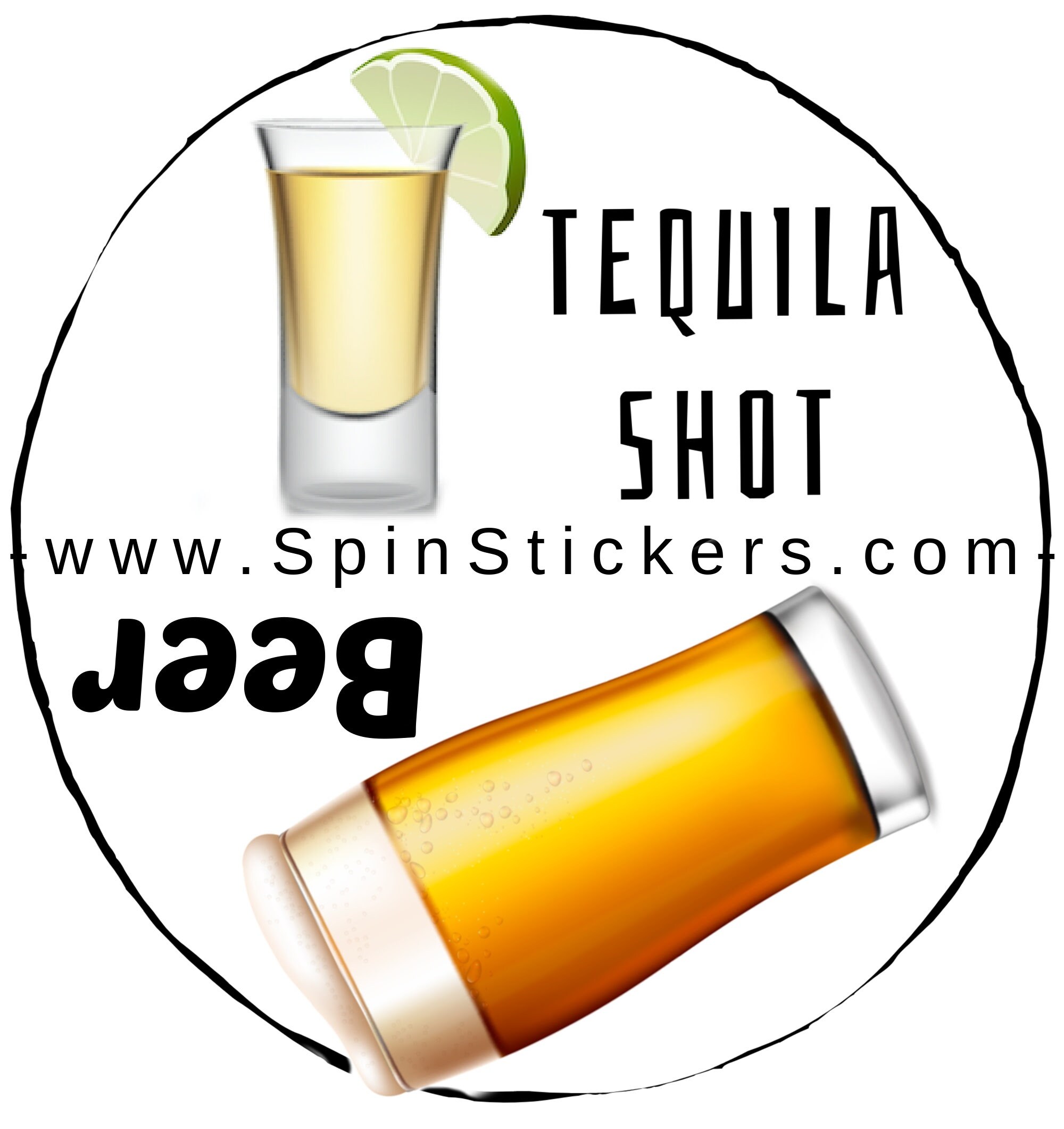 4 Tennis Spin Stickers for Racket Tennis Butts, open Bar Beer or Wine
