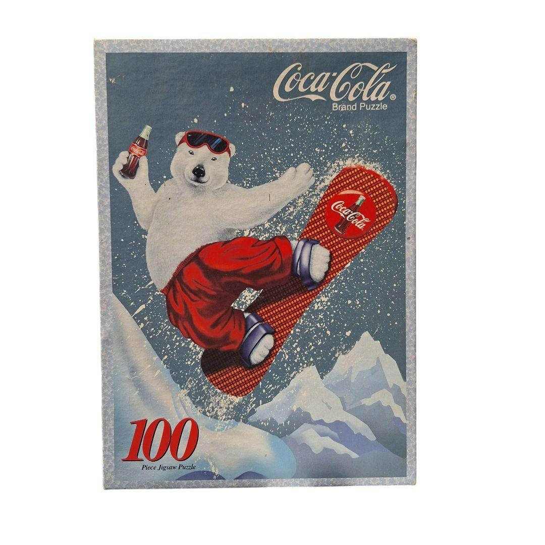 1998 Coca Cola Puzzle Snowboard Bear Polar Coke Vintage New Sealed