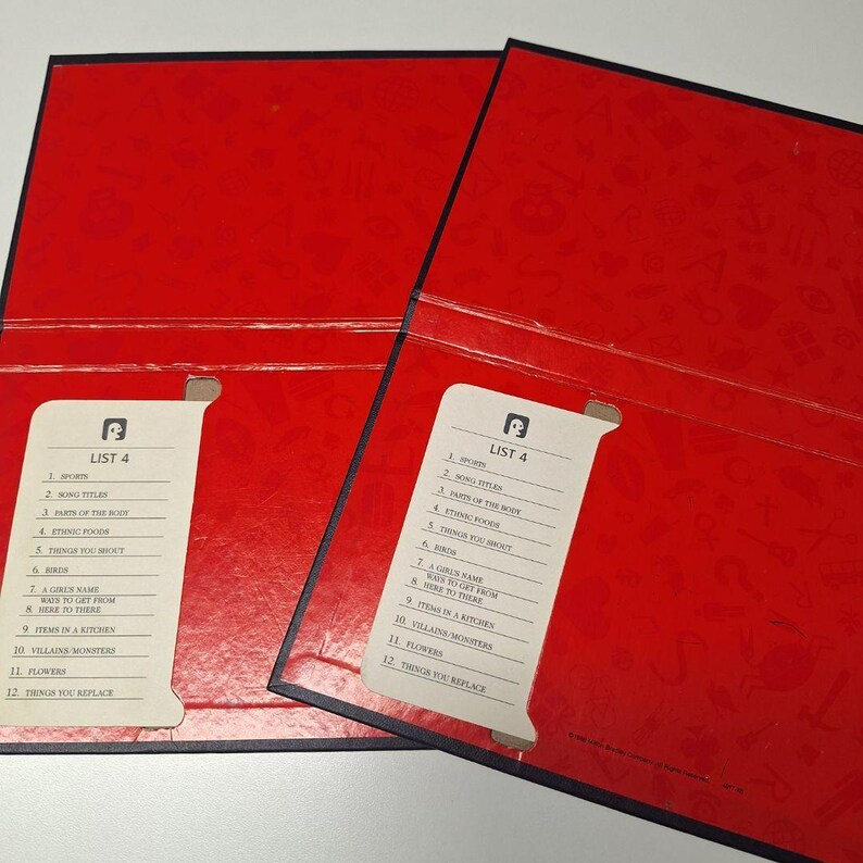 Scattergories 2003 Replacement Category Cards - 48 Cards For Board Game