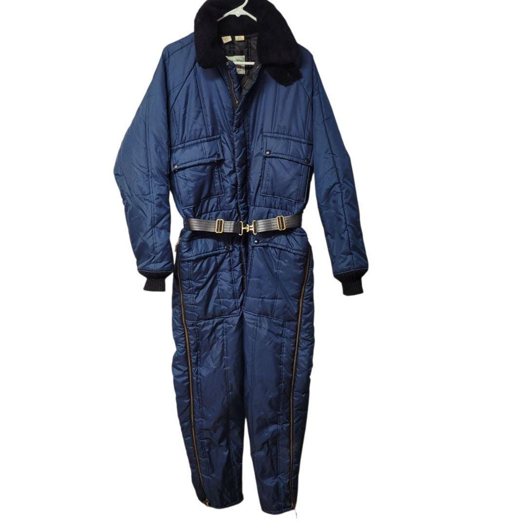 Zero Zone Snow Suit Vintage Zip Snap Mens M Womens L Blue Winter