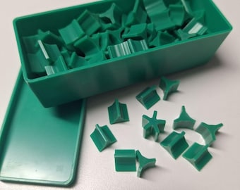 Green Castle Risk 1990 Board Game Replacement Pieces Tokens Plastic Case Box