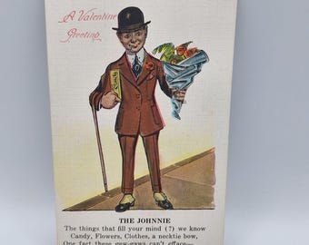 Valentine Comics Johnnie Serie No 264 Vintage Postkarte Retro Humoristisch Kunst Jon