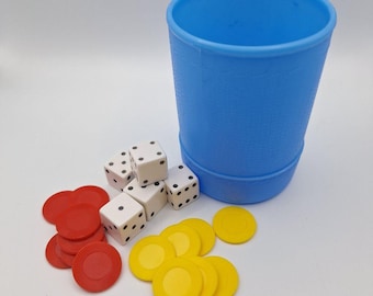 Milton Bradley Yahtzee Shaker Cup 1975 Blue Board Game Replacement Piece Vintage