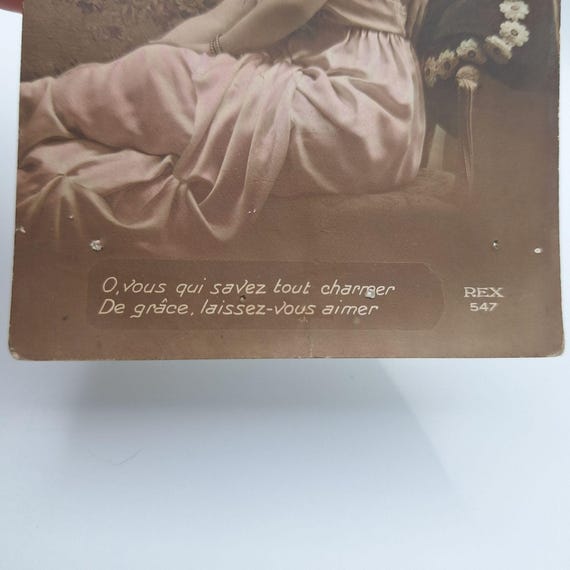 Rex Antique Romantic Postcard 1919 Sepia French Couple