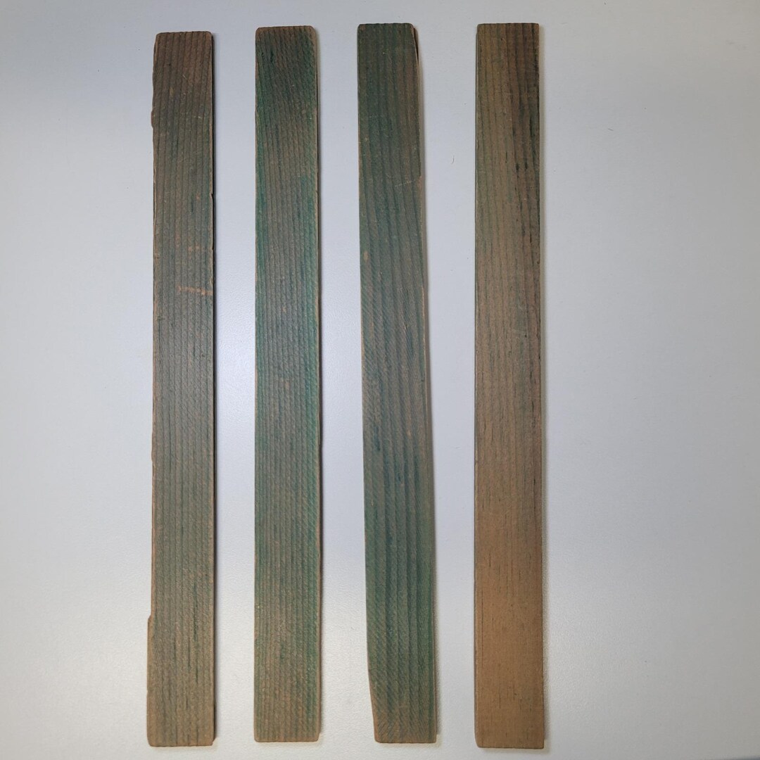 Vintage Lincoln Log Green Painted Wood Slats Set of 4 Rustic ...