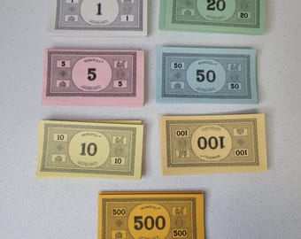 Vintage Monopoly Paper Money Replacement Crafting Supplies Parker Brothers