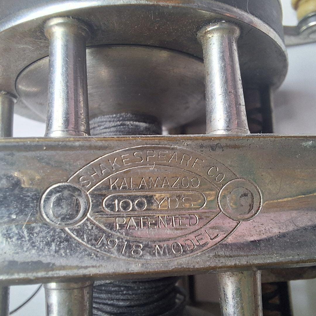 Shakespeare Co Kalamazoo 1918 Model Reel Vintage Ideal Level