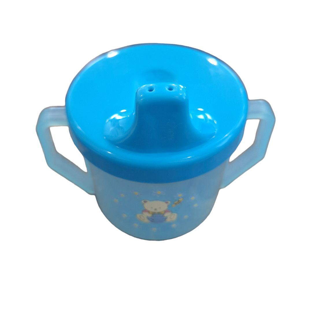 Double Handle Sippy Cup Blue 5 Ounce 150 ML Vintage 90s Bear