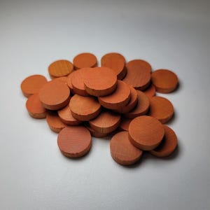 Orange Wooden Round Game Pieces Replacement Tokens 35 Count Bulk Set