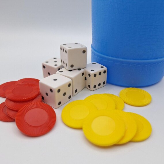 【2枚セット・自主制作盤】マーガレットズロース「ビフテキ」「ヤキソバ」 Milton Bradley Yahtzee Shaker Cup 1975 Blue Board Game Replacement