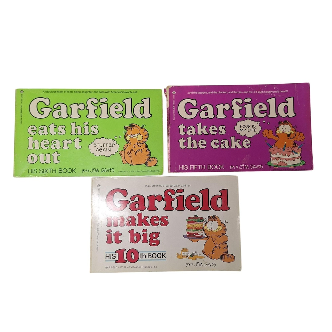 Garfield Comic Book Lot by Jim Davis Eats Heart Cake Makes It Big - Etsy