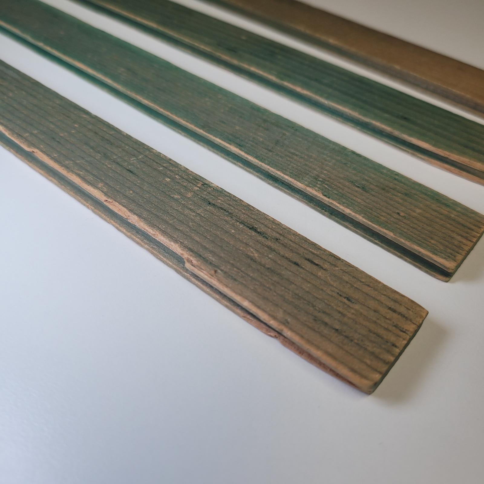 Vintage Lincoln Log Green Painted Wood Slats Set of 4 Rustic ...