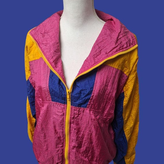 Rock Creek Casuals 90s Windbreaker Bright Pink Orange