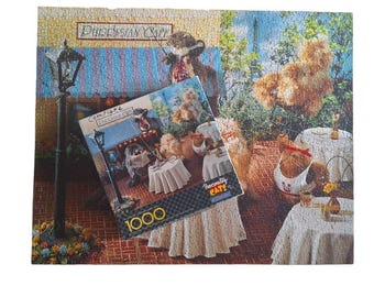 Springbok Hallmark Cats Puzzle Purrrsonality Purrisian Cafe Zabawny Vintage 1000