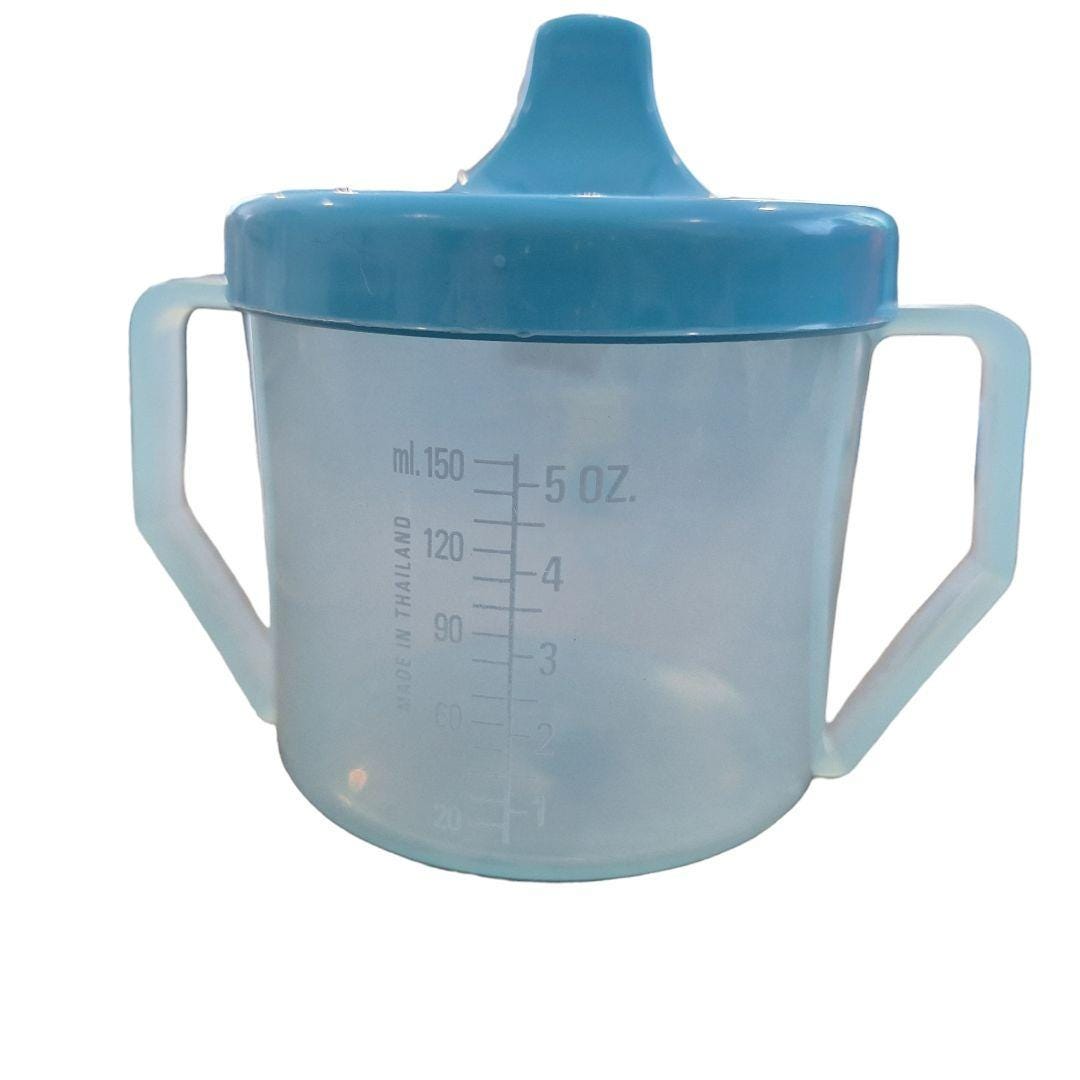 Double Handle Sippy Cup Blue 5 Ounce 150 ML Vintage 90s Bear