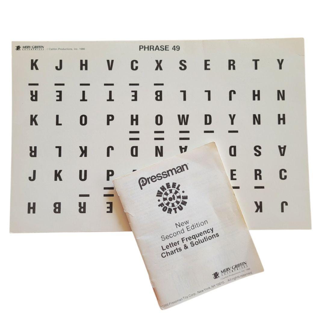 Wheel of Fortune Vintage Game Pieces Replacement Parts Puzzle