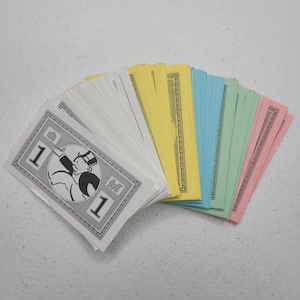 Monopoly Junior Board Game Replacement Play Money Cash Set Multi-Color Paper