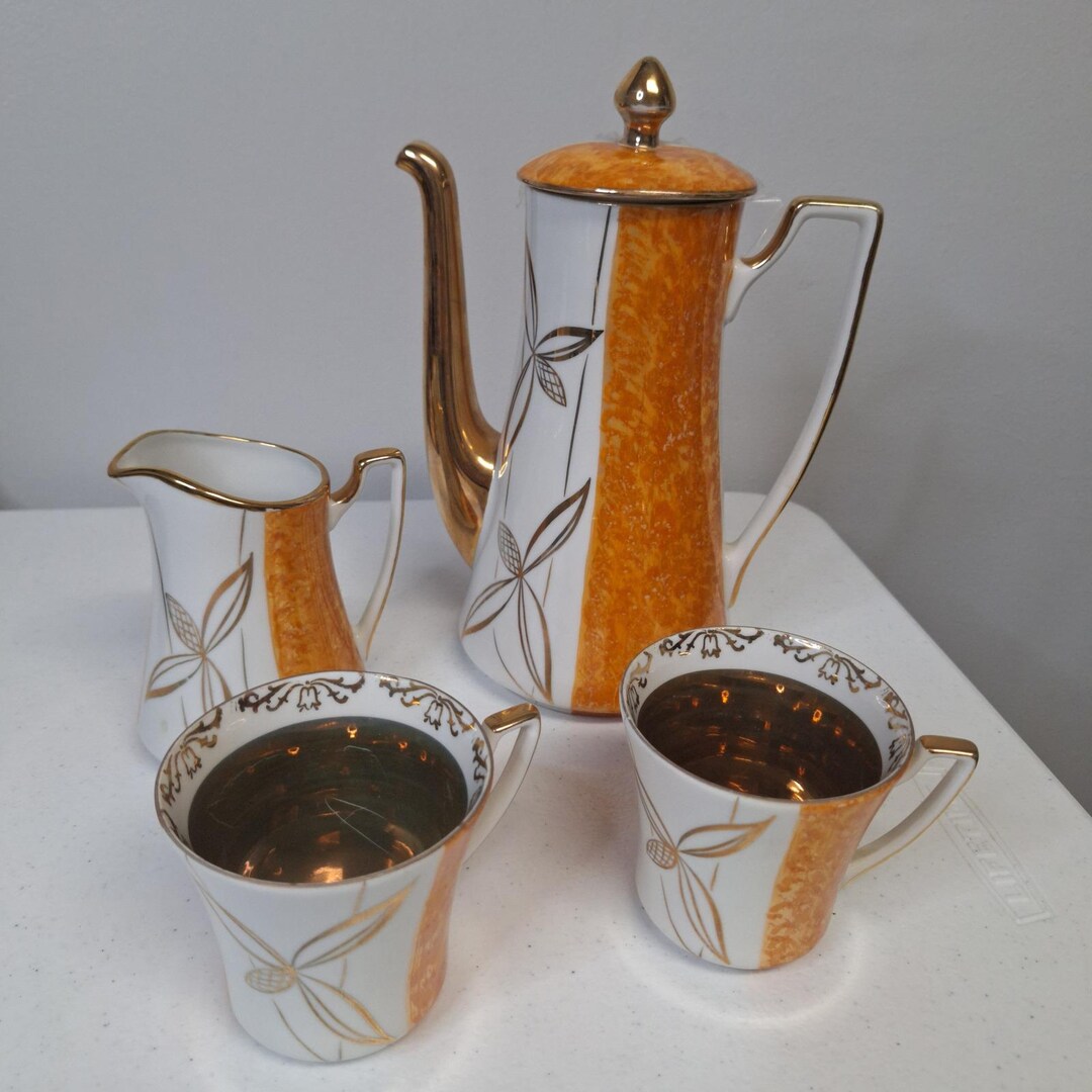 ヴァウブジフ ポーランド 磁器 コーヒー ティーセット ゴールドトリム