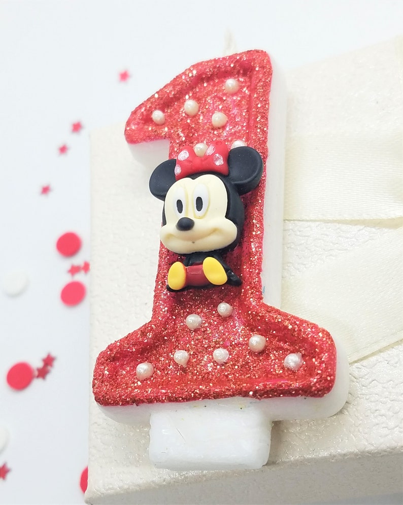 Minnie Mouse birthday candle Minnie birthday Custom candles Etsy