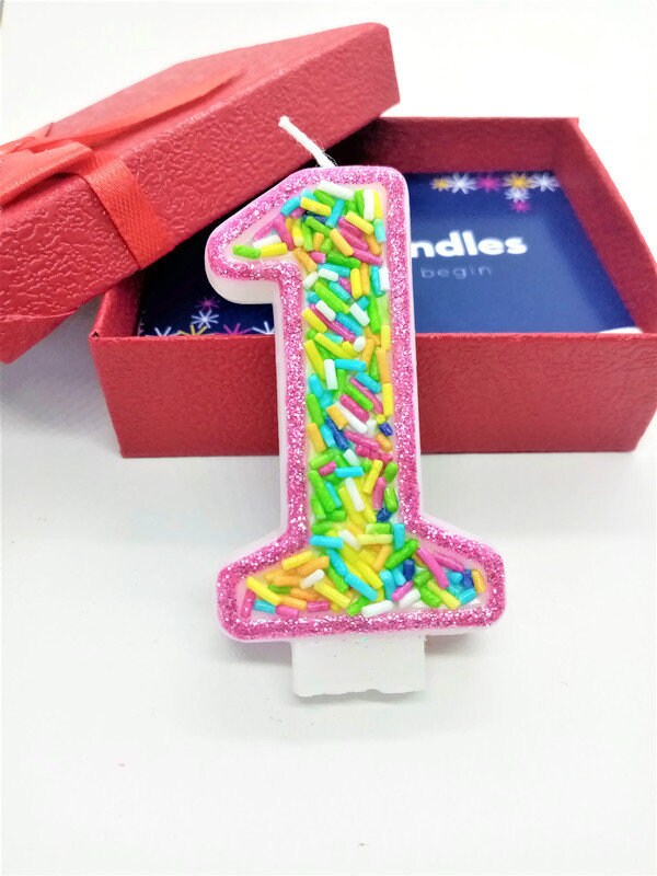 Sprinkle Birthday Candle Sprinkle Birthday Theme Etsy