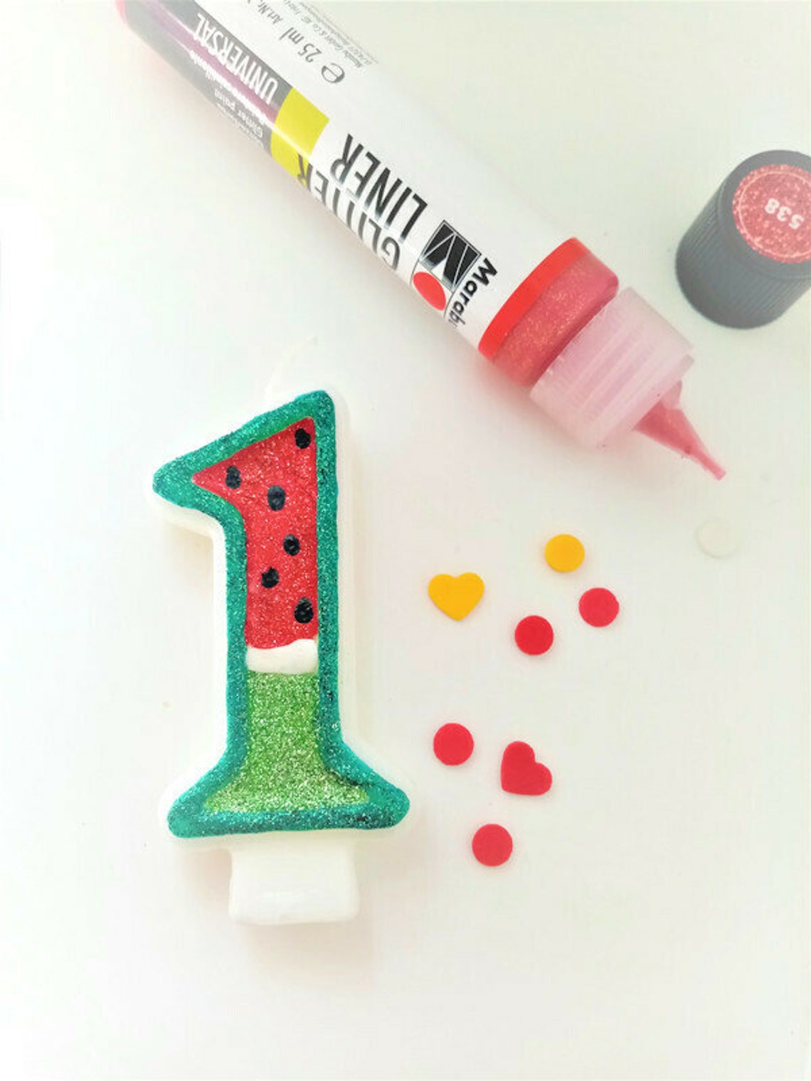 Watermelon Birthday Candle One in a Melon Birthday Etsy