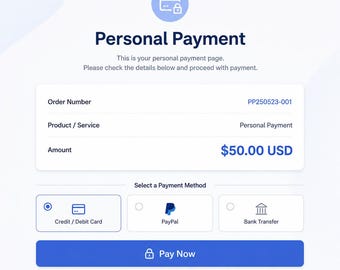Personal Payment Page