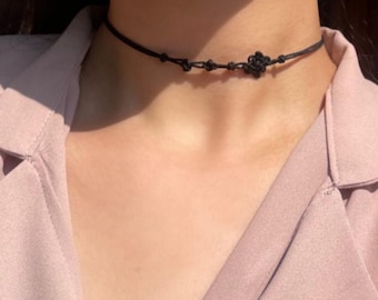 Korean Traditional Knot Choker Necklace – Thread Jewelry, Maedeup Craft, Adjustable Necklace, K-Style Gift