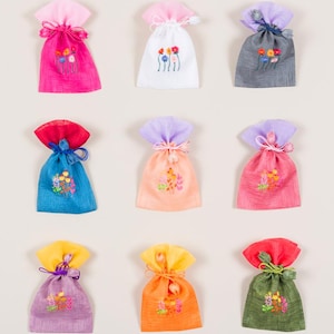 Small Drawstring Bags Pouch Wedding Party Birthday Favor Gift Wrapping Bags (3PCS)