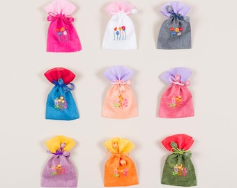 Small Drawstring Bags Pouch Wedding Party Birthday Favor Gift Wrapping Bags (3PCS)