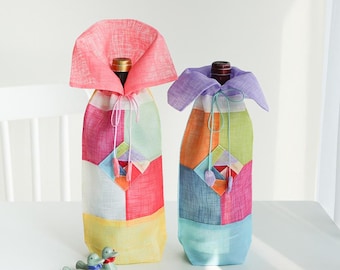 Korean Ramie Wine Bottle Pouch | Elegant Gift Bag