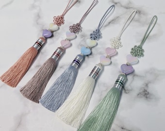 Heart Norigae Tassel | Korean Hanbok Charm, K-Fashion Bag Accessory
