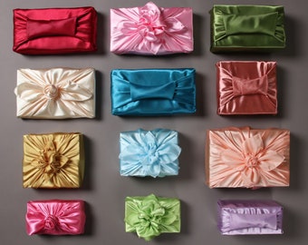 Gift Wrapping Silk Satin Fabric Bojagi Furoshiki Korean Asian Christmas Wrapper (10PCS)