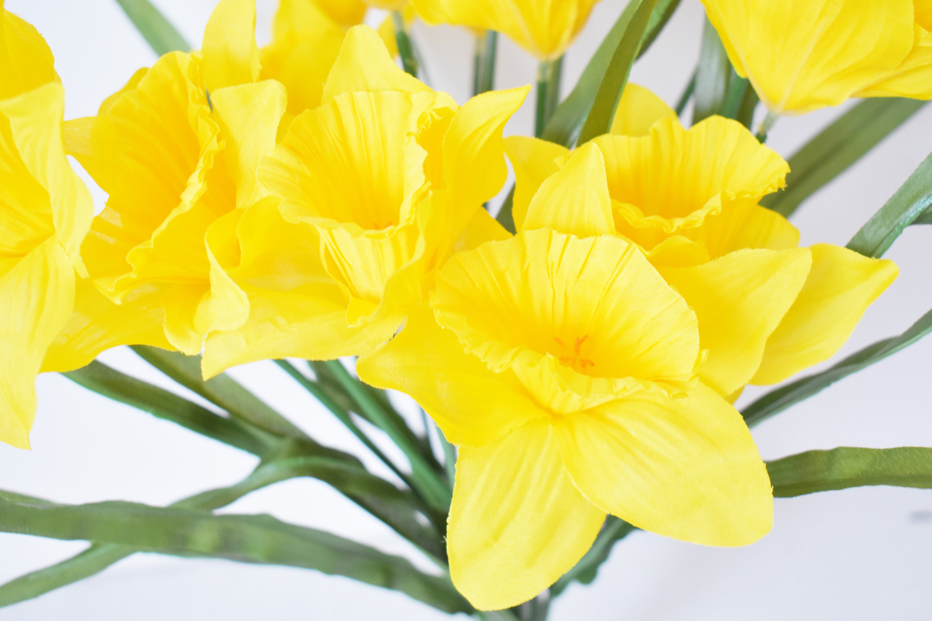 Silk daffodil bush artificial flowers Spring Summer flower Etsy