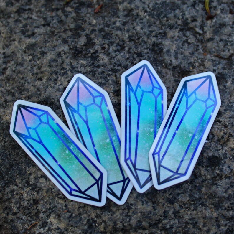 crystal vinyl sticker witch aesthetic galaxy watercolor etsy