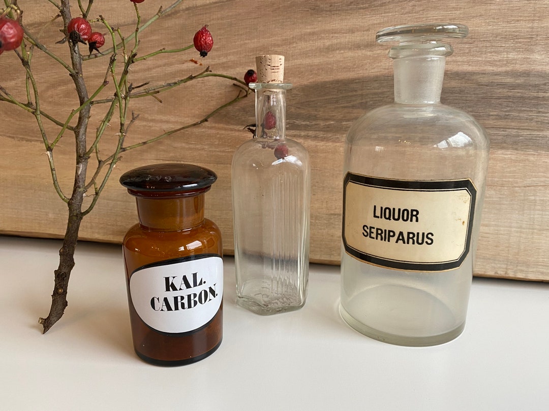 Pharmacies Bottles 3 Beautiful Decorative Old Pharmacist Etsy Sweden