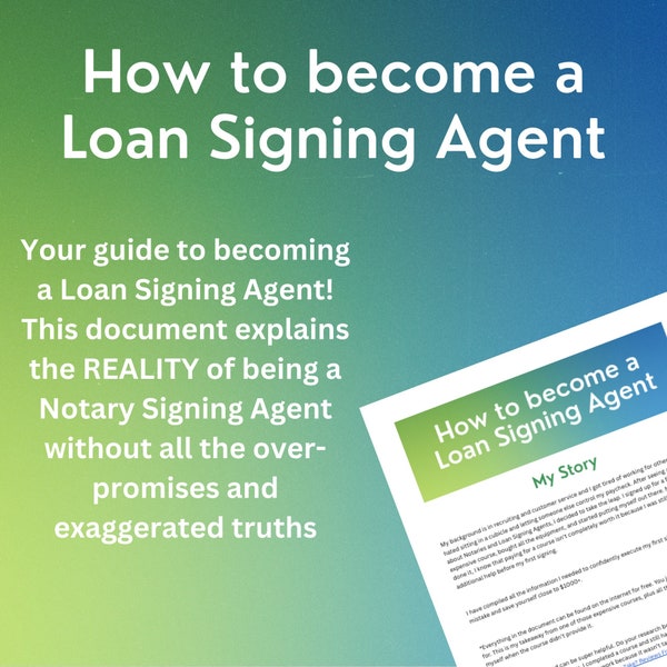 Notary Loan Signing Agent HOW TO Downloadable Guide to Become an LSA - No Course Needed